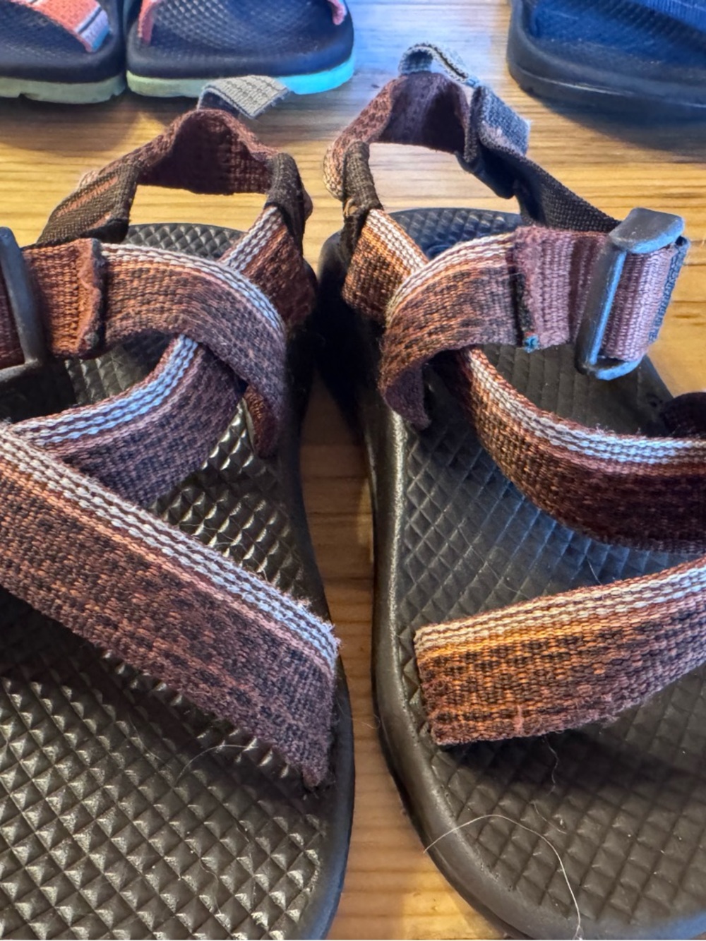 Chaco Kids Brown Multi-Striped Adjustable Strap Sandals